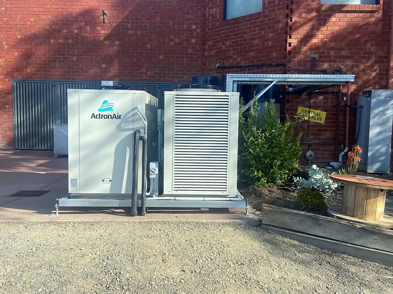 ActronAir commercial units, installed on a steel frame